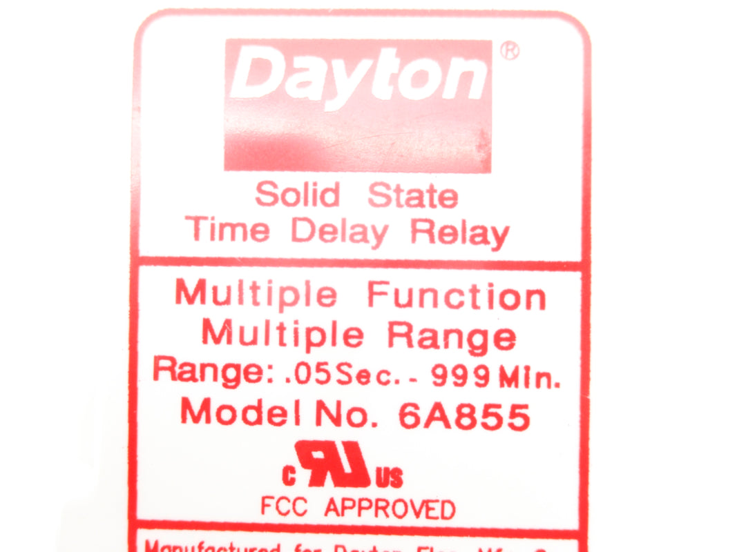 DAYTON 6A855 .05S-999M 120VAC 10A NSNP