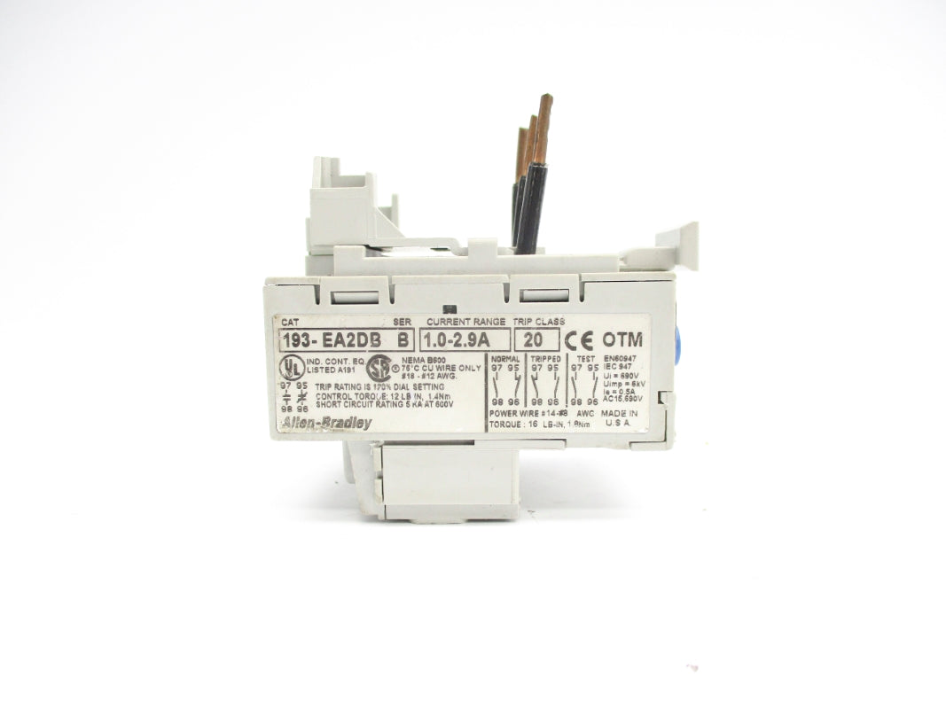 ALLEN BRADLEY 193-EA2DB SER. B 1.0-2.9A 600V UNMP