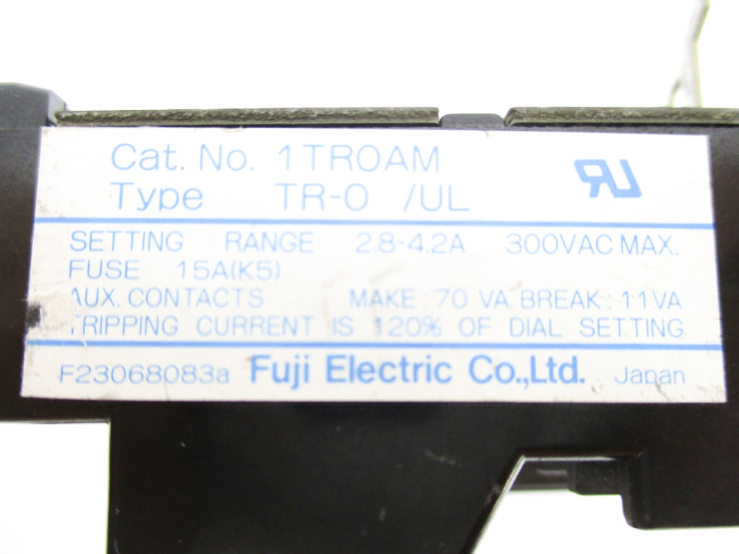 FUJI ELECTRIC 1TR0AM 300VAC 2.8-4.2A UNMP