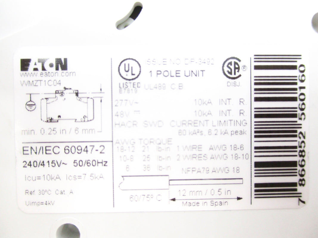 EATON WMZT1C04 277V 4A NSNP