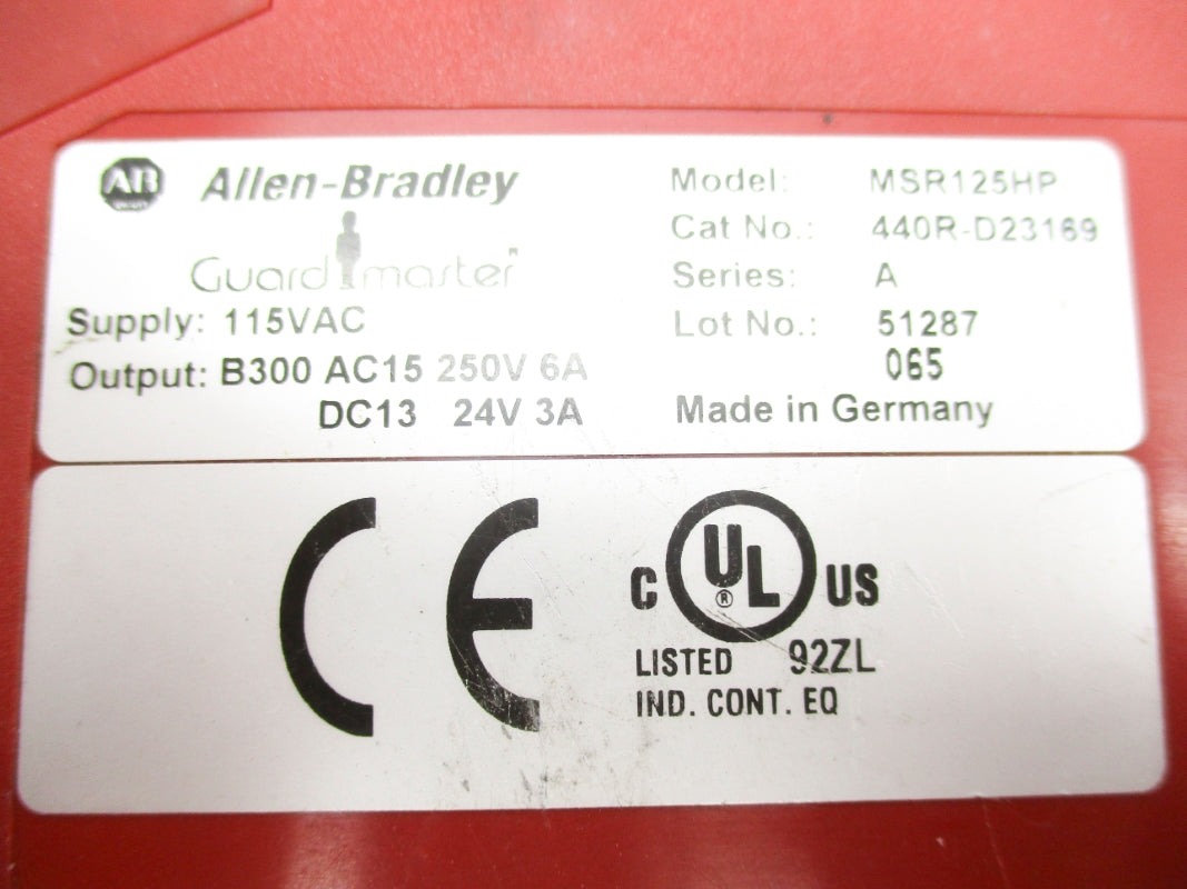 ALLEN BRADLEY 440R-D23169 SER. A 115VAC 6A UNMP