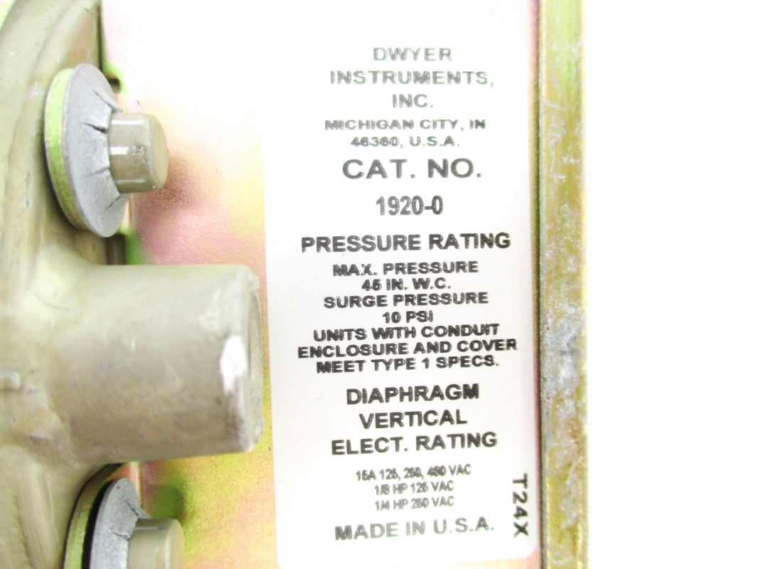 DWYER INSTRUMENTS 1920-0 45INWC UNMP