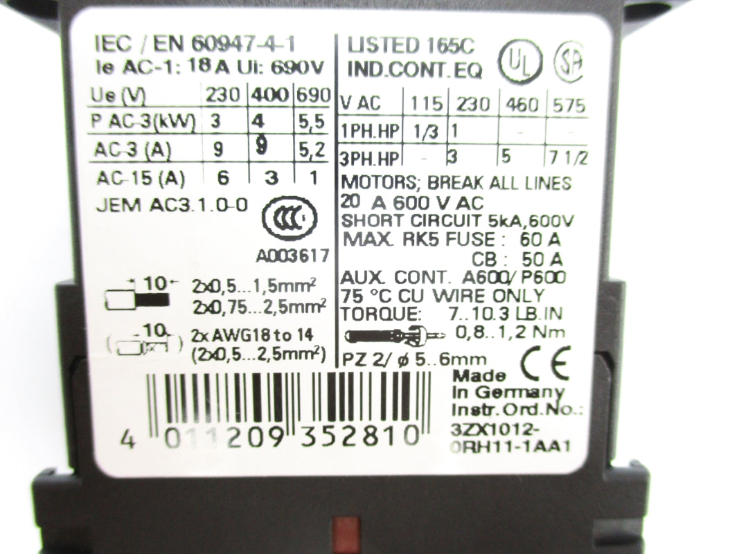 SIEMENS 3RT1516-1AK60 110/120V NSNP