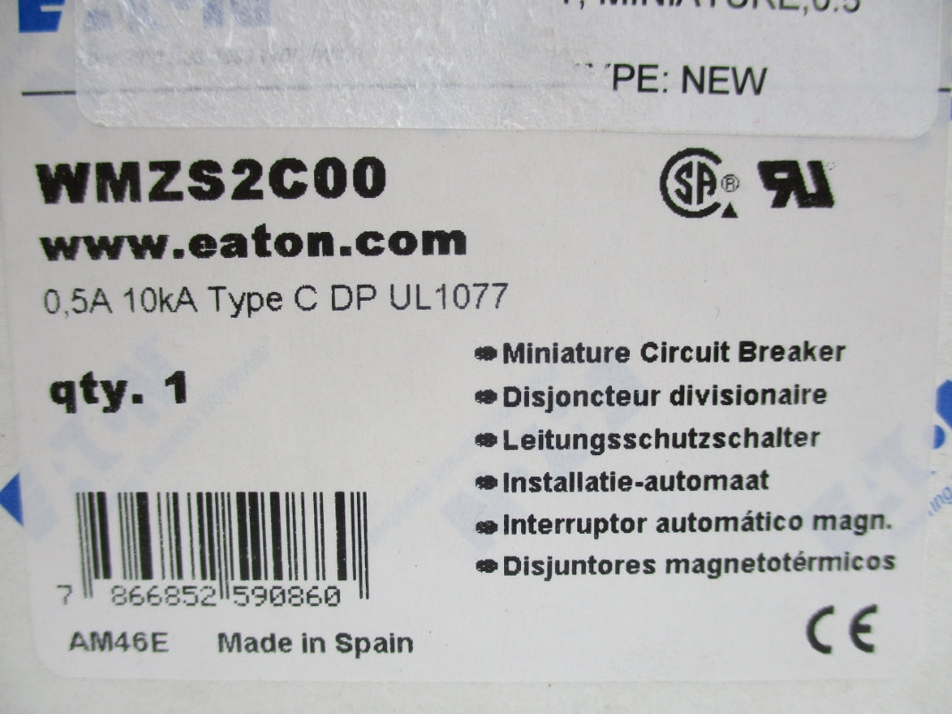 EATON WMZS2C00 277/480VAC 0.5A NSMP