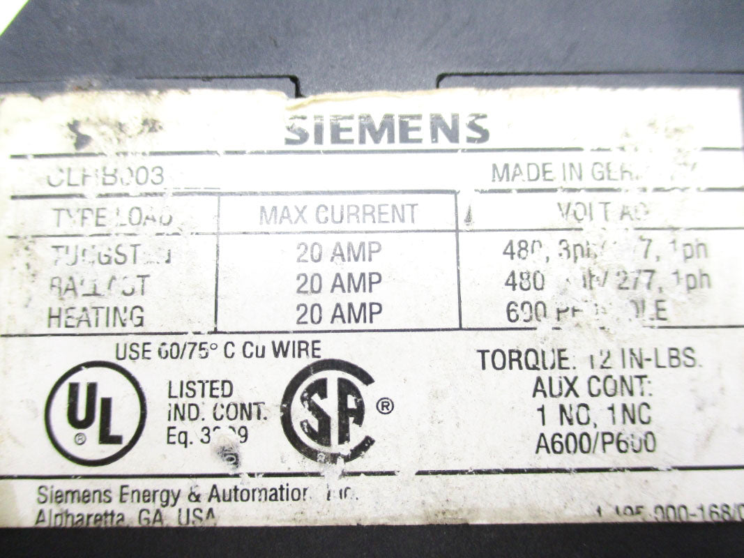SIEMENS 3TF41 277V UNMP