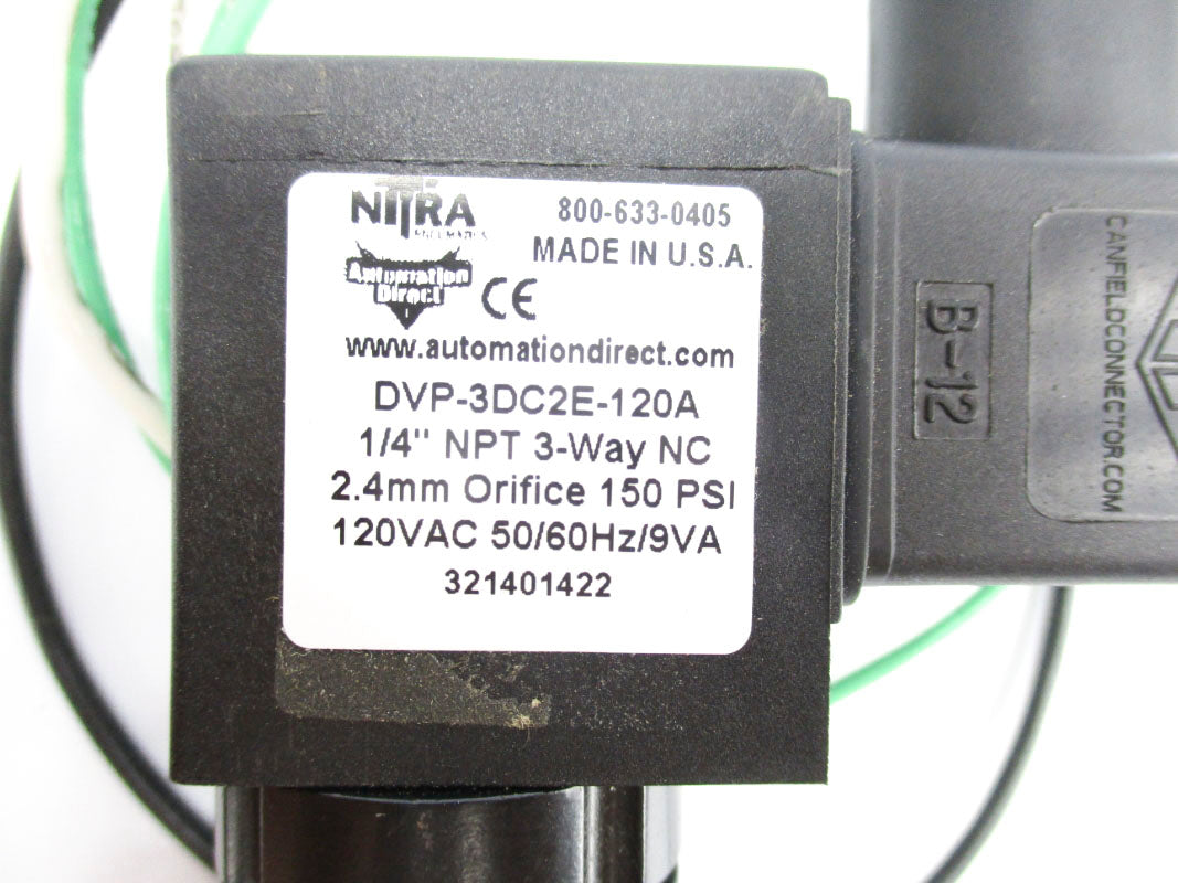 NITRA PNEUMATICS DVP-3DC2E-120A 150PSI 120VAC NSNP