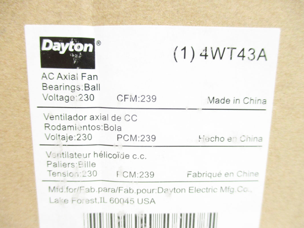 DAYTON 4WT43A 240-220V 0.11A NSMP