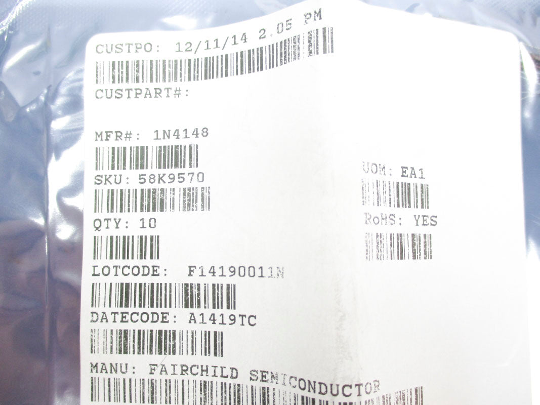 FAIRCHILD SEMICONDUCTOR 1N4148 (PKG OF 10) NSMP