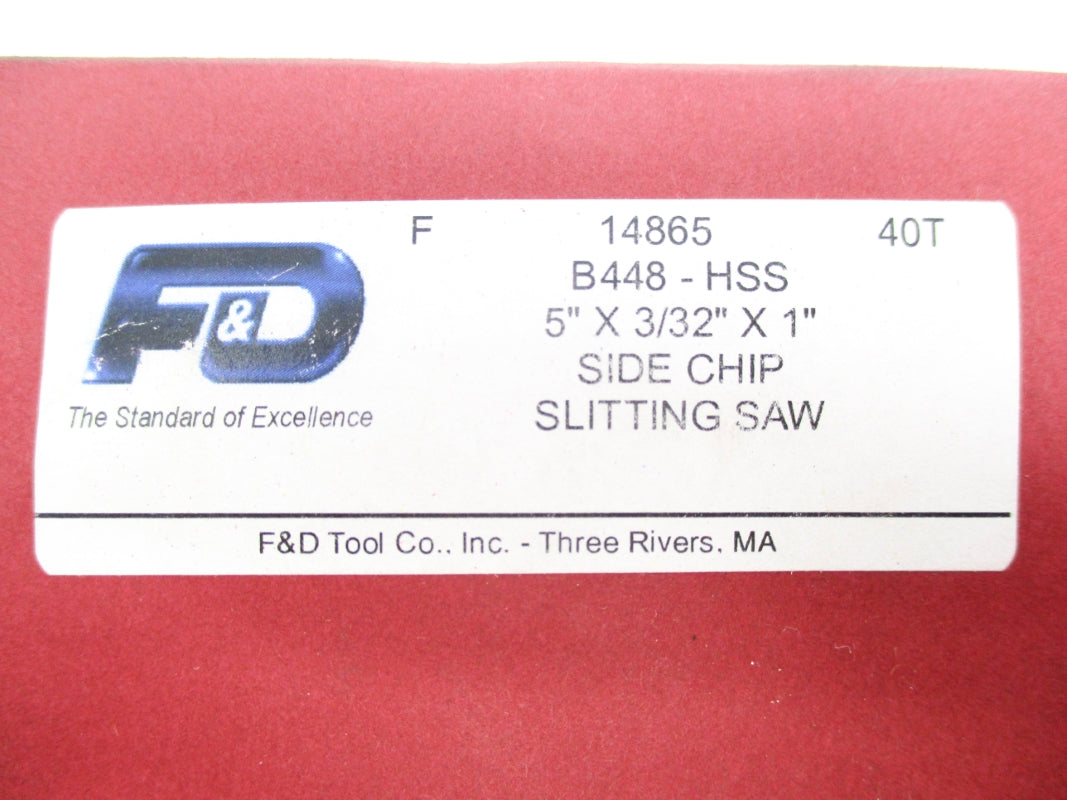 F&D TOOL 14865 B448-HSS 5"X3/32"X1" NSMP
