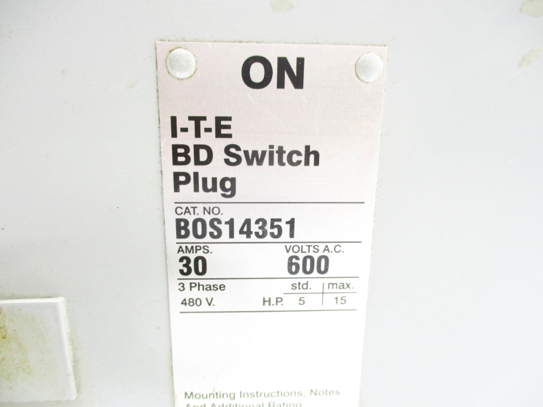 ITE BOS14351 600VAC 30A UNMP