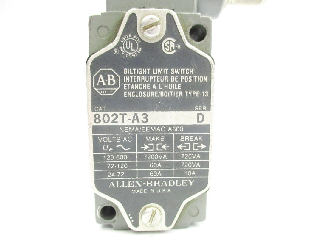 ALLEN BRADLEY 802T-A3 SER. D UNMP
