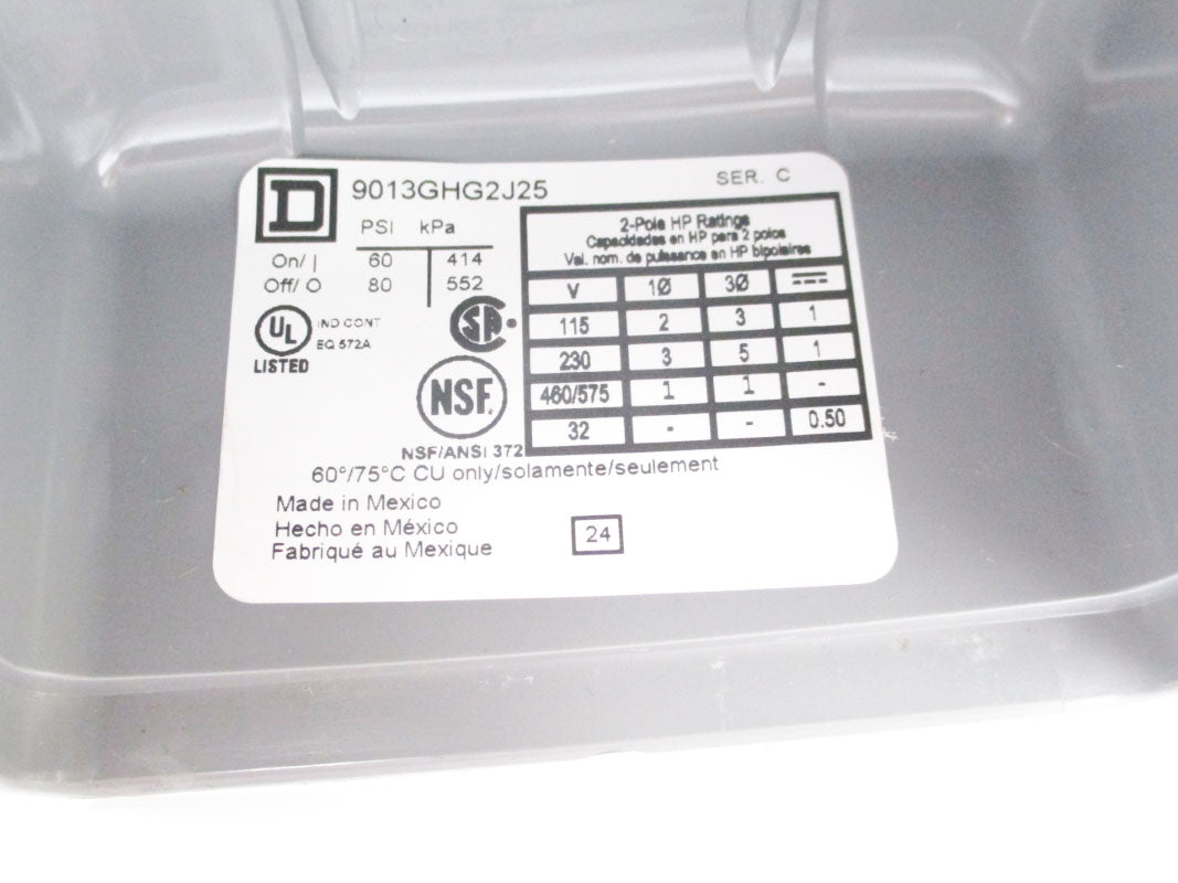 SQUARE D 9013GHG2J25 SER. C 60-80PSI NSNP
