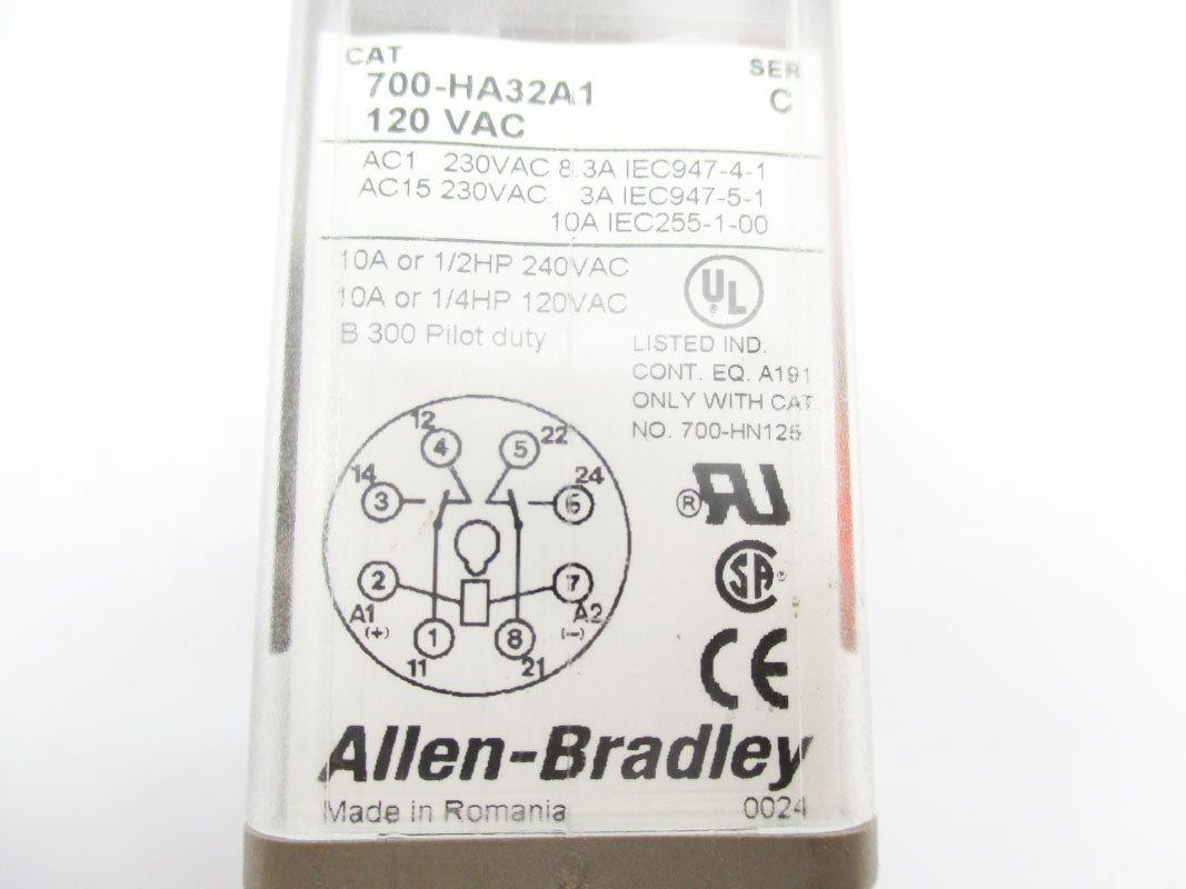ALLEN BRADLEY 700-HA32A1 SER. C 120VAC 10A NSNP