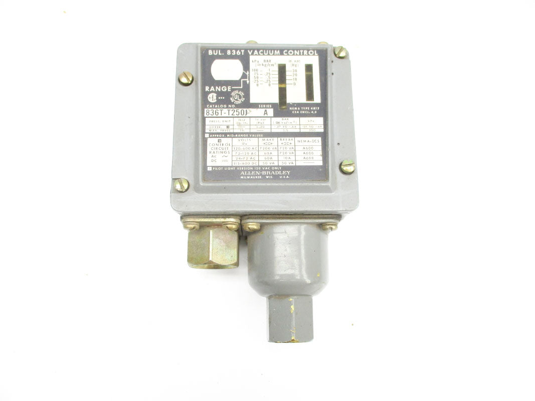 ALLEN BRADLEY 836T-T250J SER. A 120-600VAC 60A 50PSI UNMP