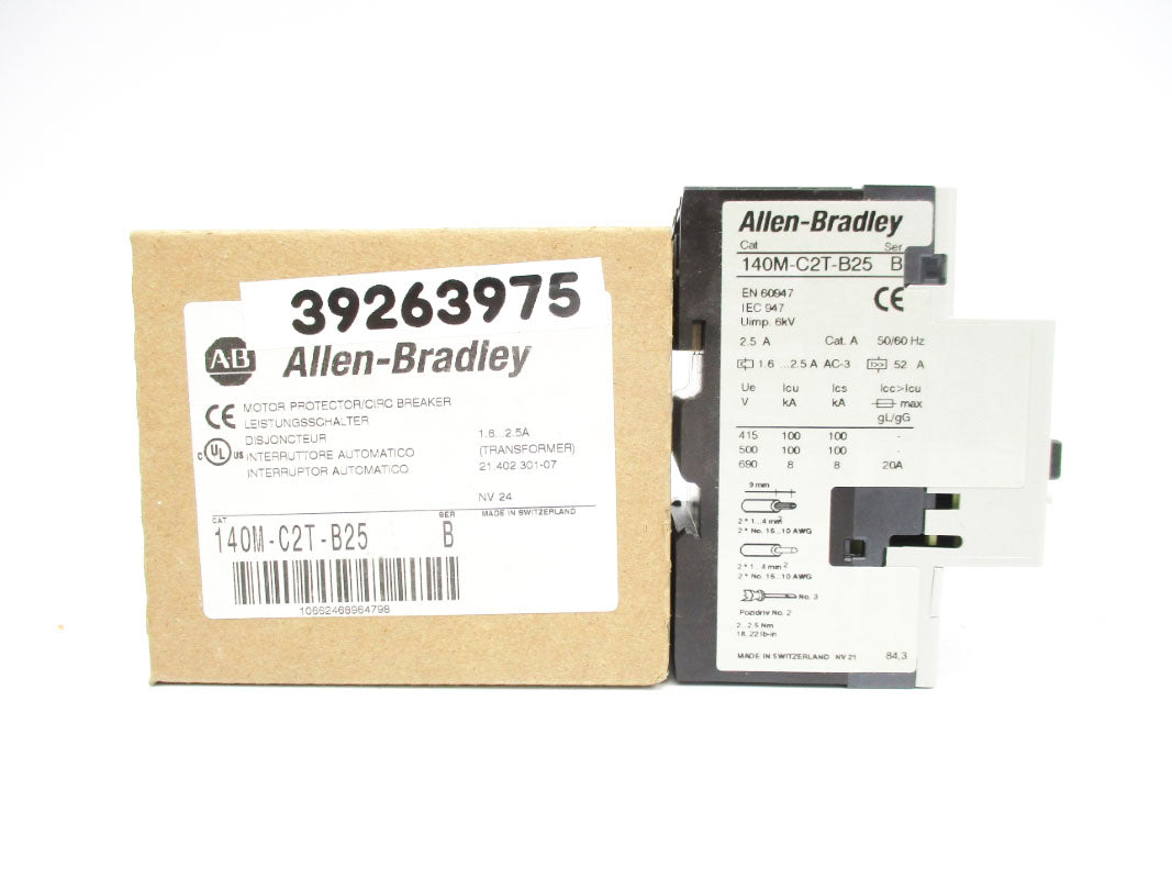 ALLEN BRADLEY 140M-C2T-B25 SER. B 690V 1.6-2.5A (BR/WH) NSMP