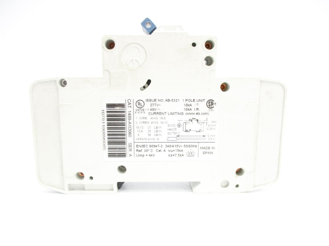 ALLEN BRADLEY 1489-A1D060 SER. A 277V 6A NSNP