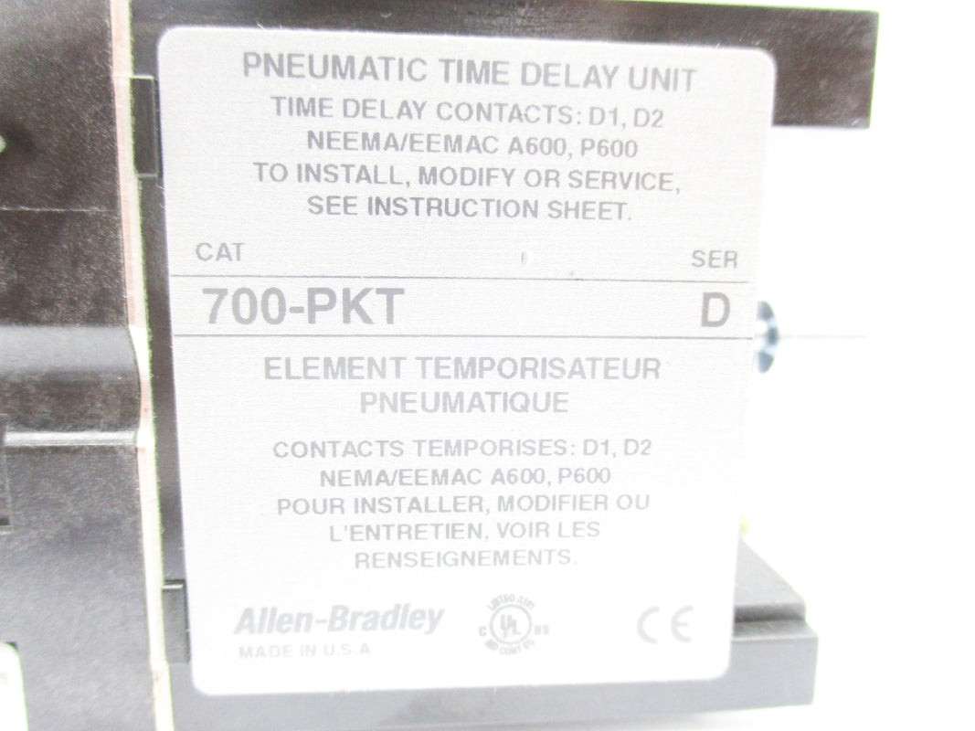 ALLEN BRADLEY 700-PKT SER. D 0.1-60S (AS PICTURED) NSNP