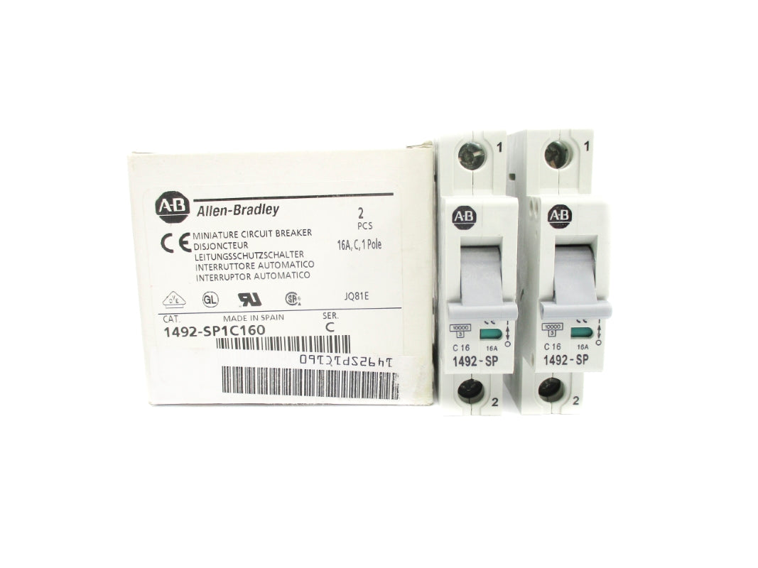 ALLEN BRADLEY 1492-SP1C160 SER. C 240/415VAC 16A (PKG OF 2) NSMP