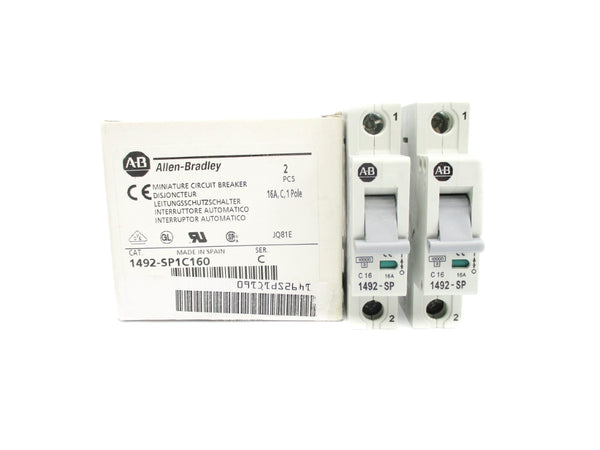 ALLEN BRADLEY 1492-SP1C160 SER. C 240/415VAC 16A (PKG OF 2) NSMP
