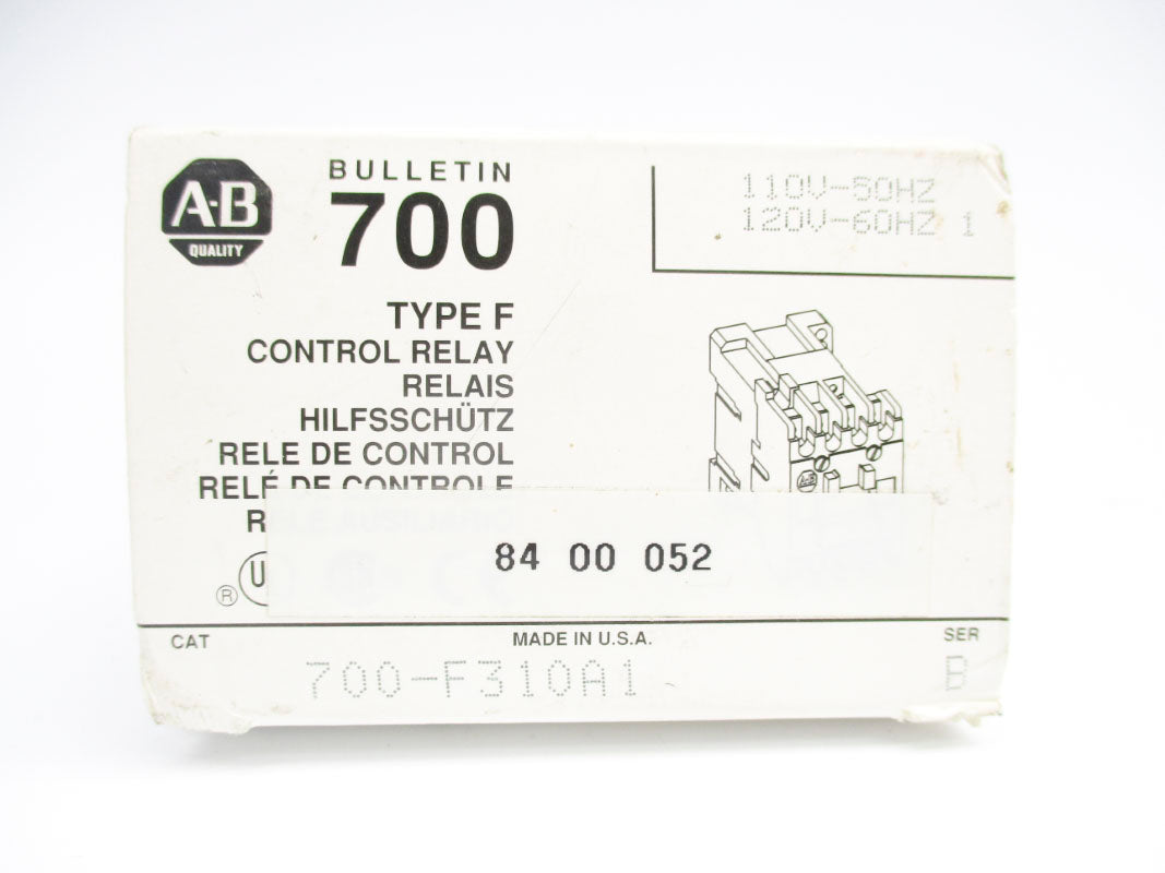 ALLEN BRADLEY 700-F310A1 SER. B 110/120V 10A (GY/BL) NSMP