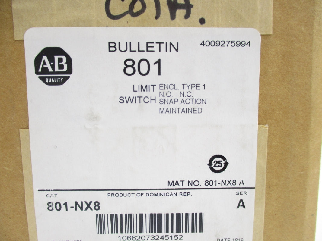 ALLEN BRADLEY 801-NX8 SER. A (BR/WH) NSMP