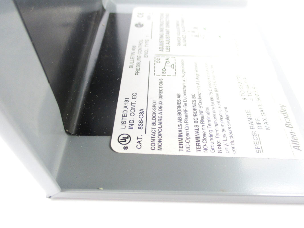 ALLEN BRADLEY 836-C8A SER. A 4-45PSI UNMP