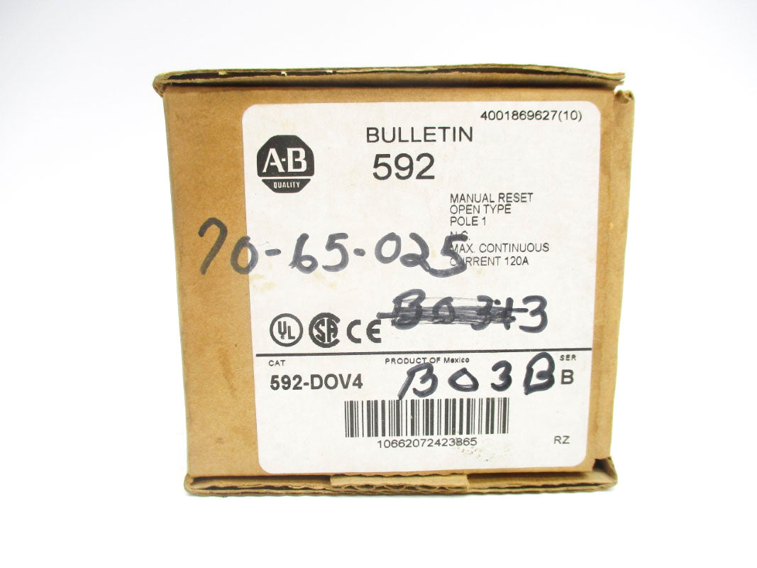 ALLEN BRADLEY 592-DOV4 SER. B 120A 600VAC (BR/WH) NSMP