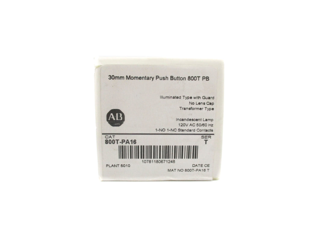 ALLEN BRADLEY 800T-PA16 SER. T (WH) NSFS