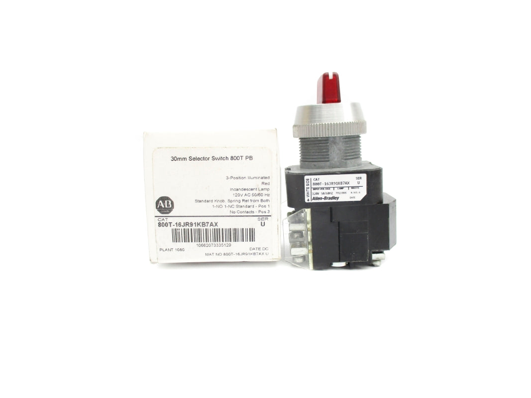 ALLEN BRADLEY 800T-16JR91KB7AX SER. U 120VAC (WH) NSMP