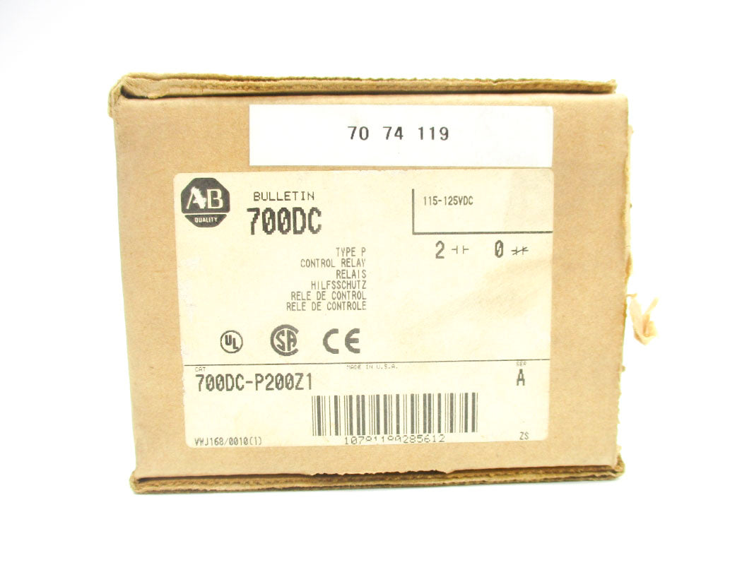 ALLEN BRADLEY 700DC-P200Z1 SER. A 115-125VDC (BR/WH) NSMP