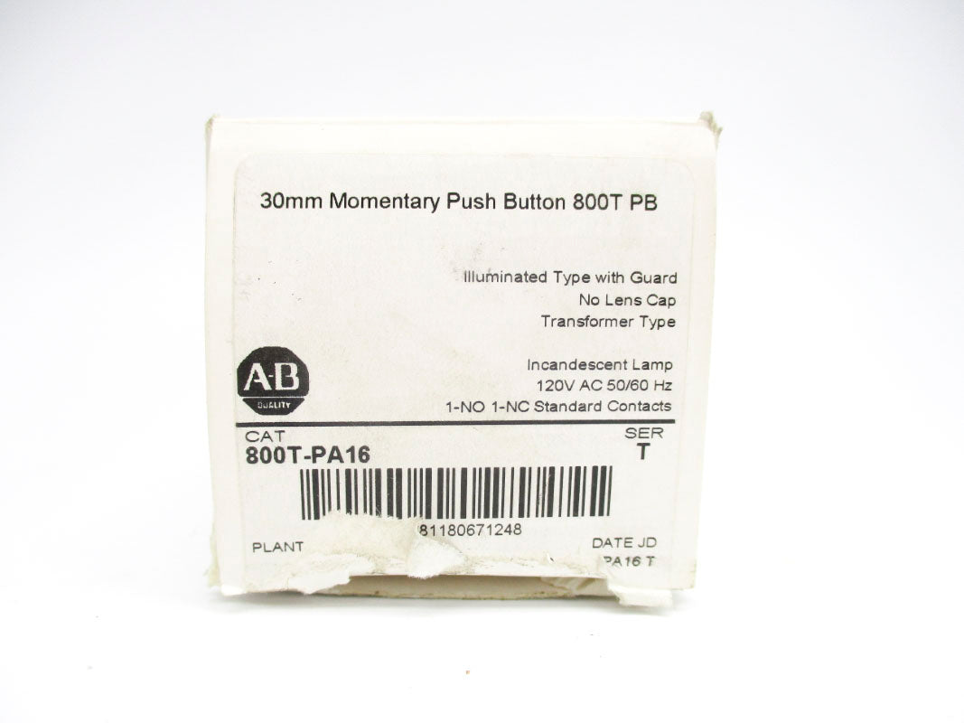 ALLEN BRADLEY 800T-PA16 SER. T (NO LENS CAP) (WH) NSMP