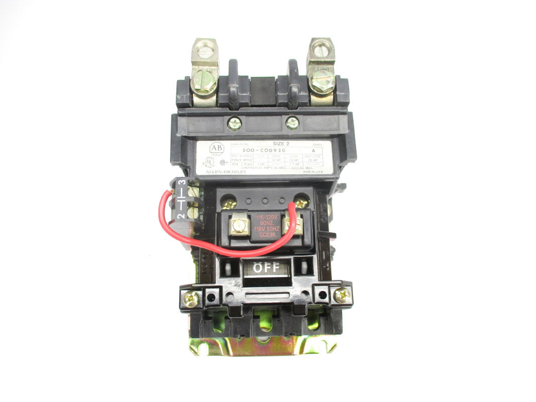 ALLEN BRADLEY 500-COD920 SER. A 120V 45A (BR/YL) NSMP