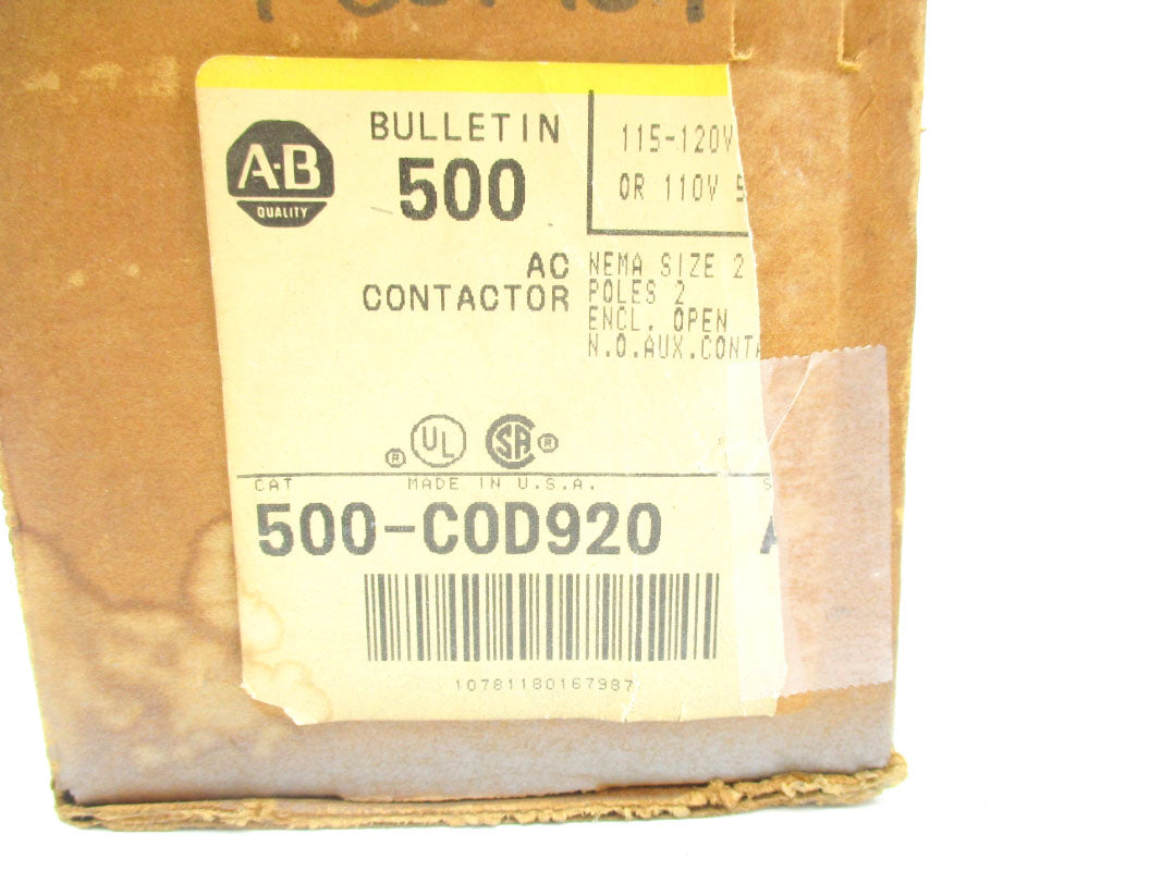 ALLEN BRADLEY 500-COD920 SER. A 120V 45A (BR/YL) NSMP