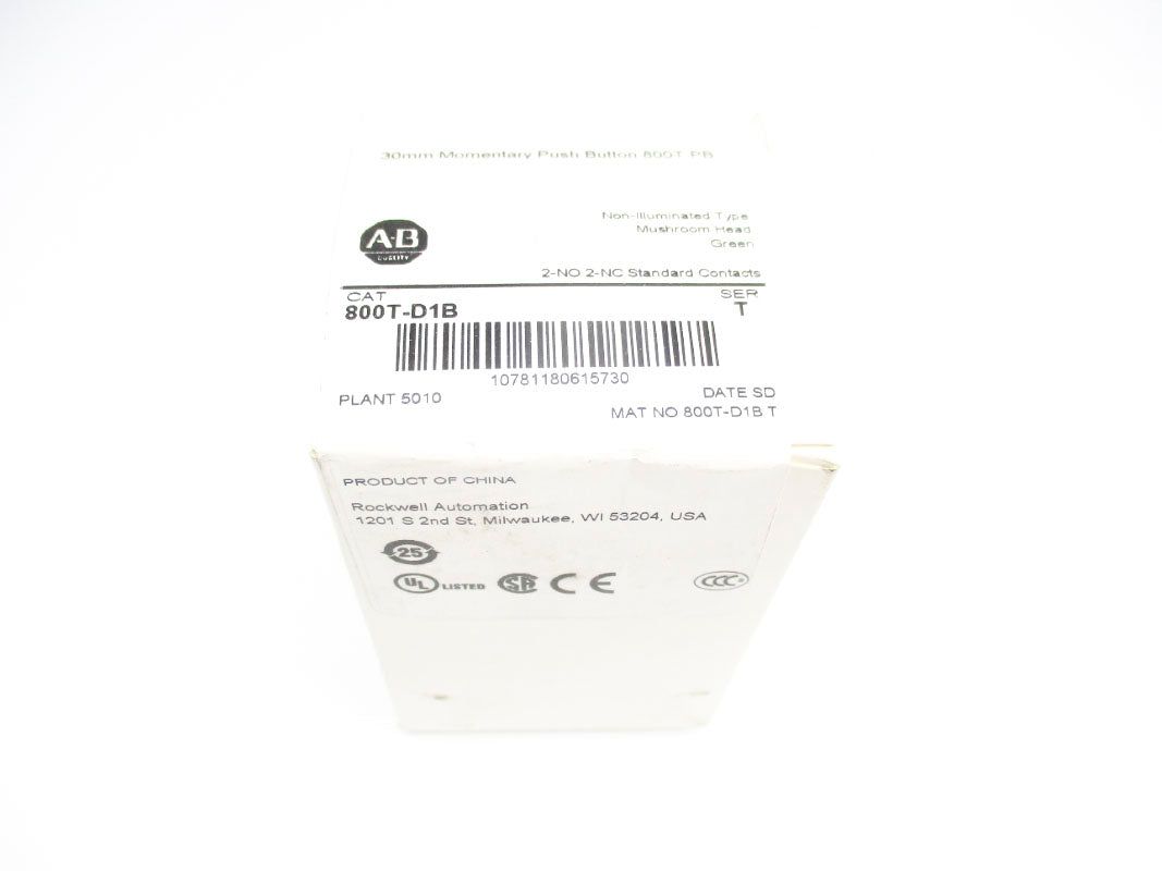 ALLEN BRADLEY 800T-D1B SER. T (WH) NSFS