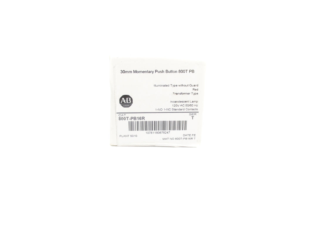 ALLEN BRADLEY 800T-PB16R SER. T 120VAC (WH) NSFS