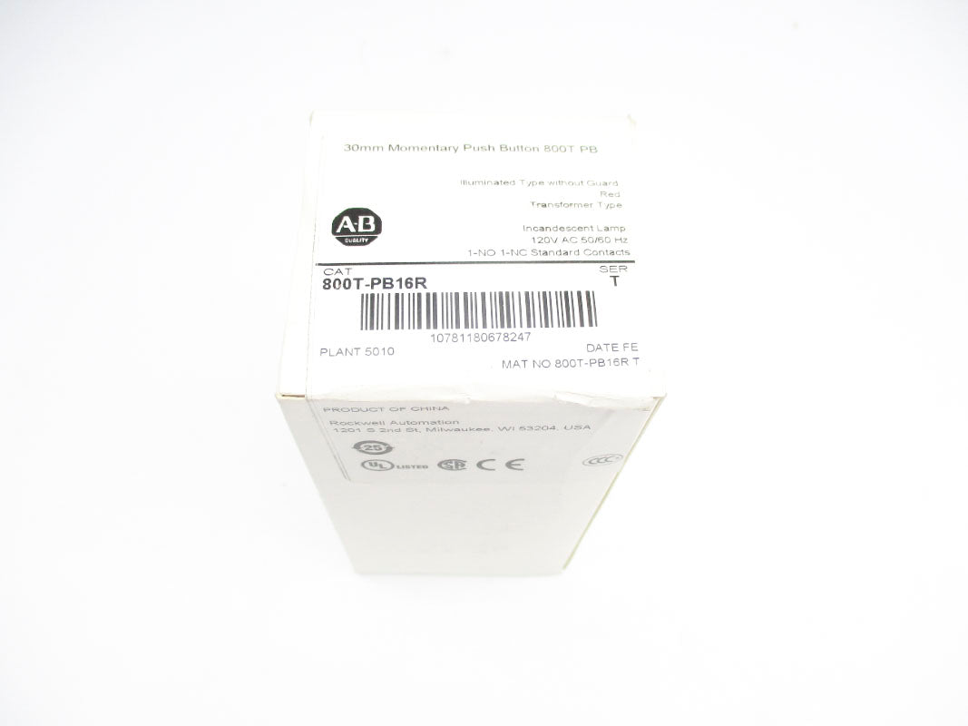 ALLEN BRADLEY 800T-PB16R SER. T 120VAC (WH) NSFS