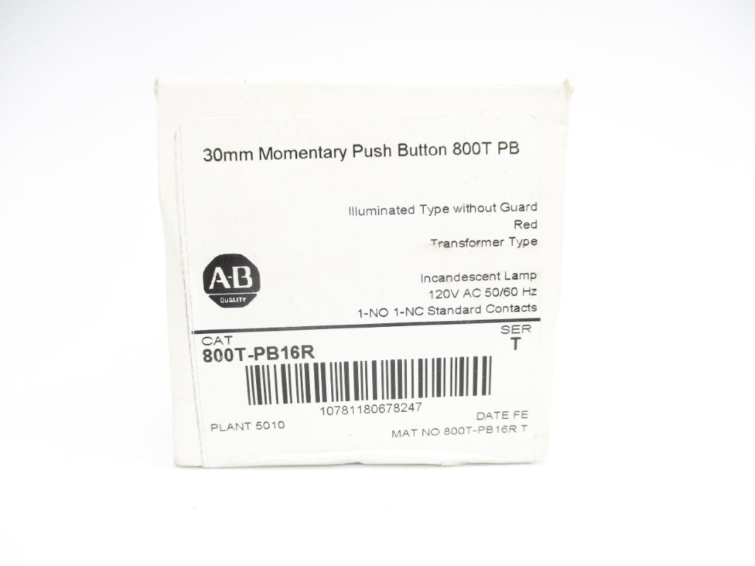 ALLEN BRADLEY 800T-PB16R SER. T 120VAC (WH) NSFS