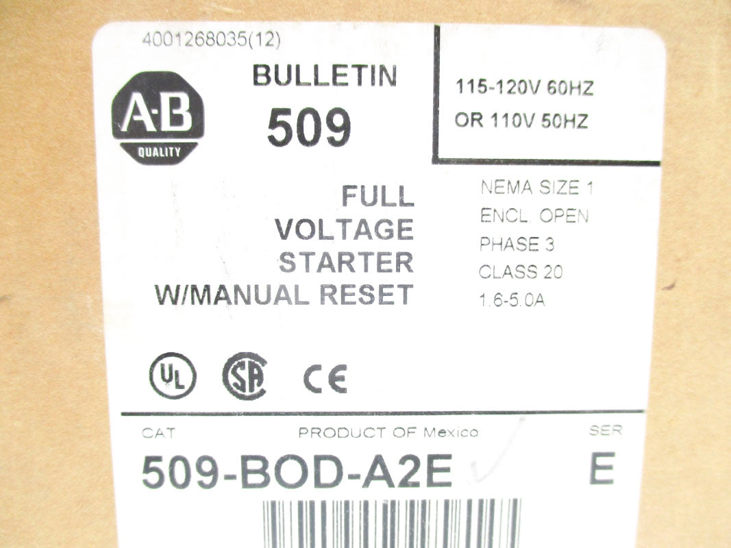 ALLEN BRADLEY 509-BOD-A2E SER. E (BR/WH) NSMP