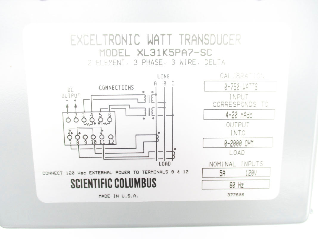 AMETEK XL31K5PA7-SC 120V 5A NSNP