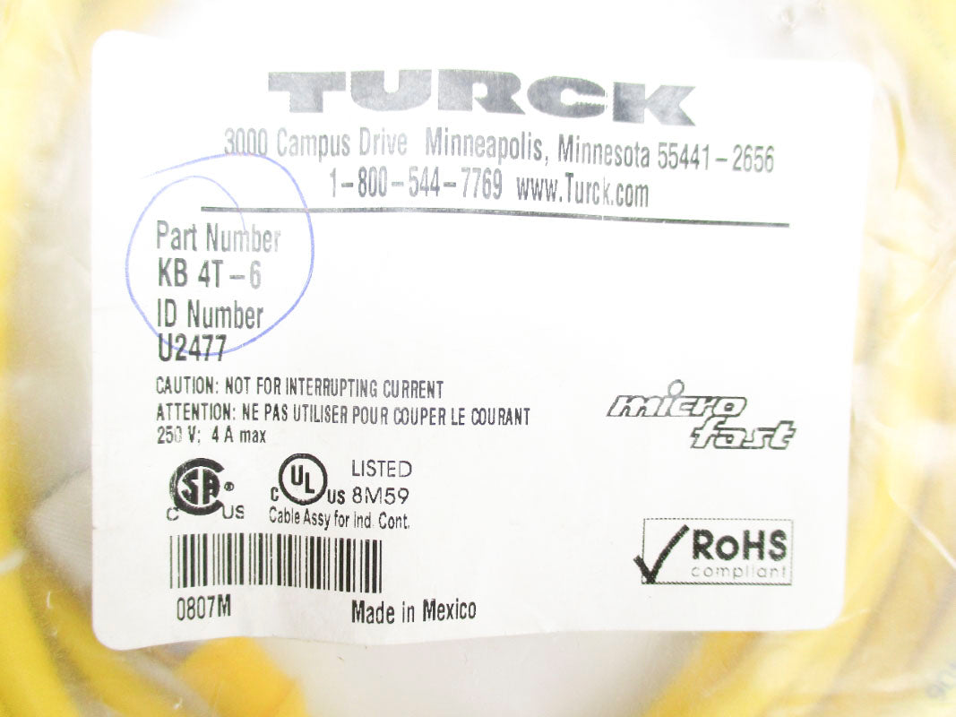 TURCK KB4T-6 U2477 250V 4A NSMP