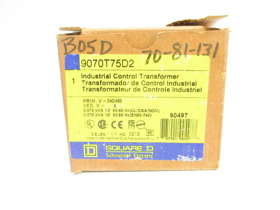 SQUARE D 9070T75D2 0.075KVA 240/480V NSMP