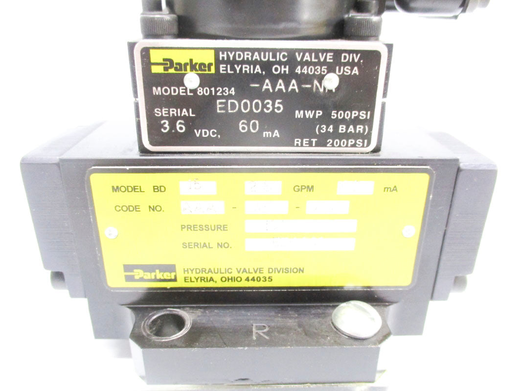 PARKER 801234-AAA-NR 500PSI 3.6VDC UNMP