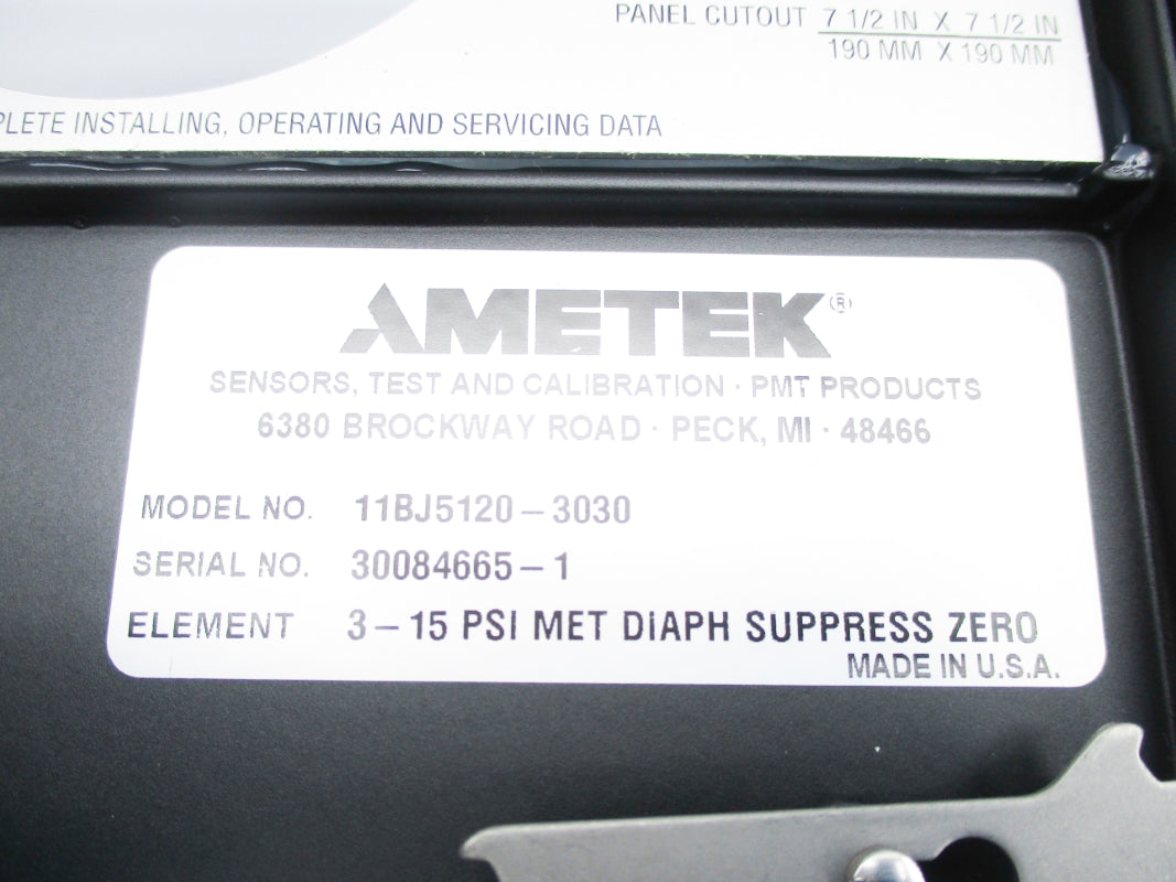 AMETEK 11BJ5120-3030 3-15PSI NSNP