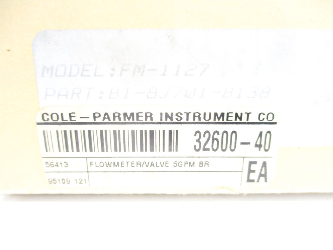 COLE PARMER INSTRUMENT FM-1127 B1-8J701-B138 250PSIG NSMP