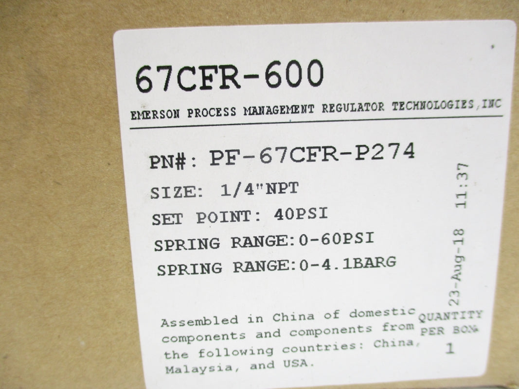 FISHER PF-67CFR-P274 0-60PSI NSMP