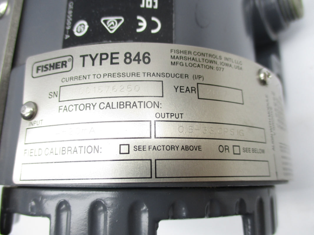 FISHER 846 0.5-33.0PSI NSNP