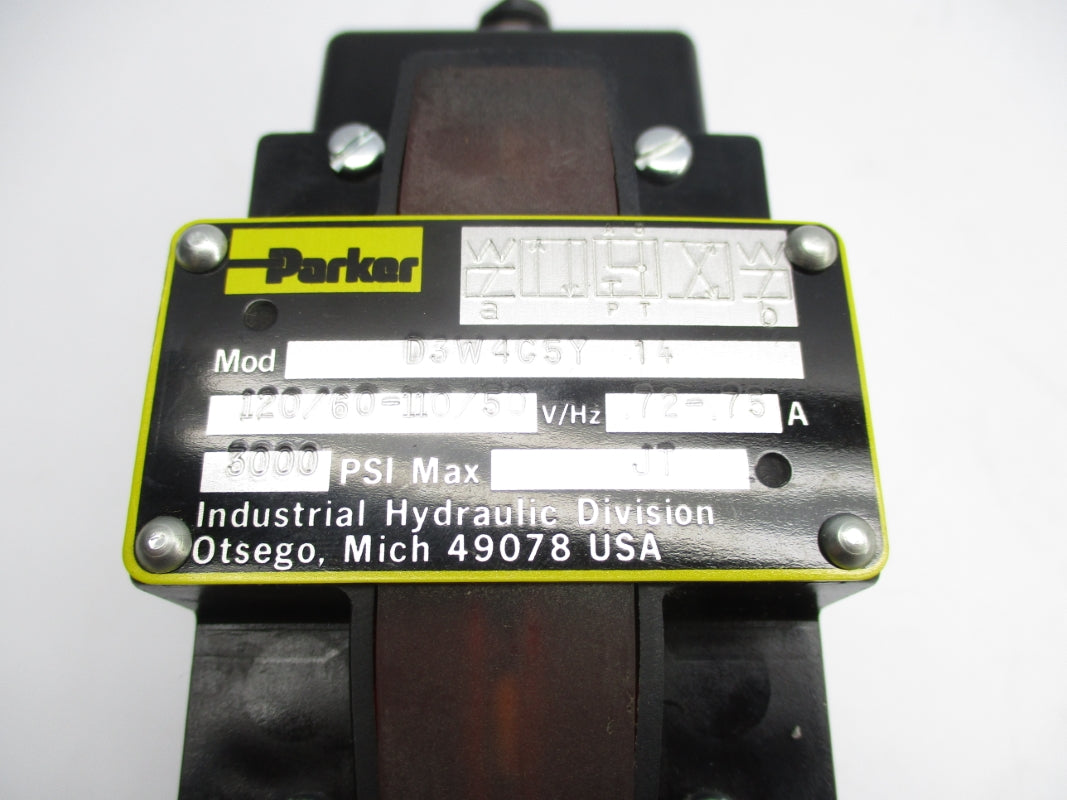PARKER D3W4C5Y14 110-120V .72-.75A 3000PSI UNMP