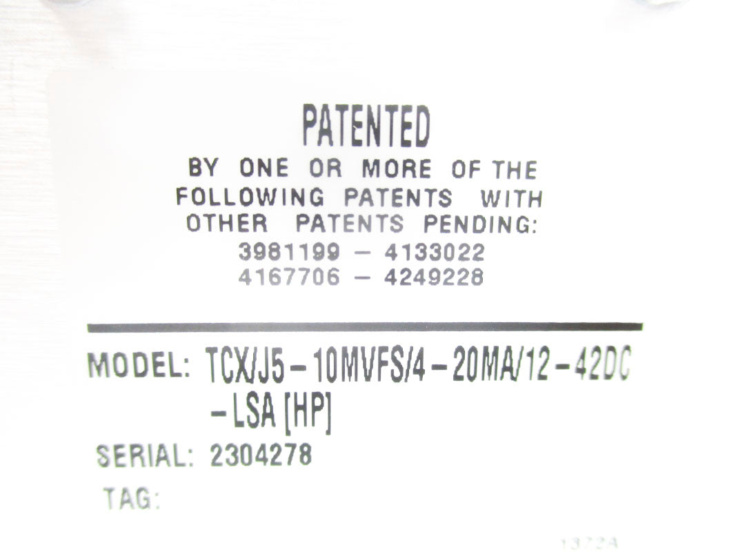 MOORE INDUSTRIES TCX/J5-10MVFS/4-20MA/12-42DC-LSA-HP NSNP