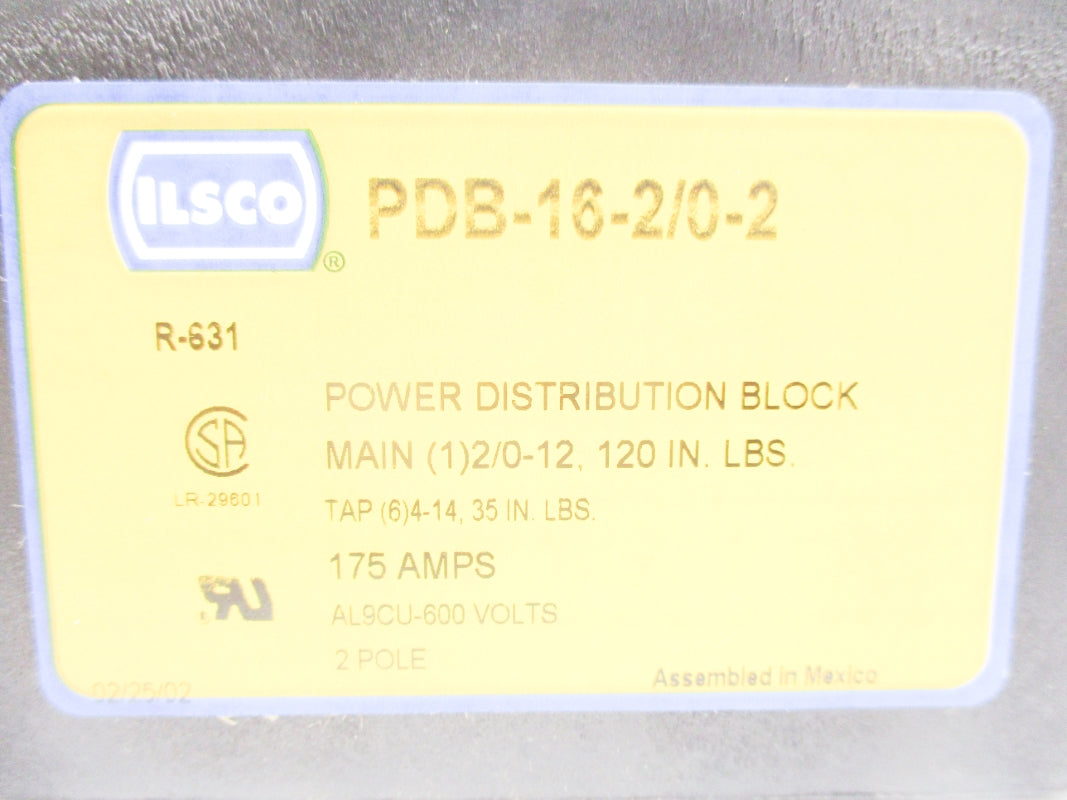 ILSCO PDB-16-2/0-2 600V 175A UNMP
