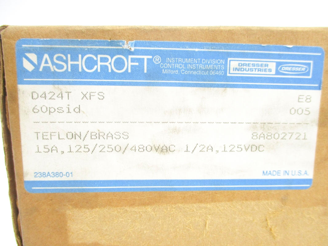 ASHCROFT D424TXFS 480VAC 15A 60PSI NSMP
